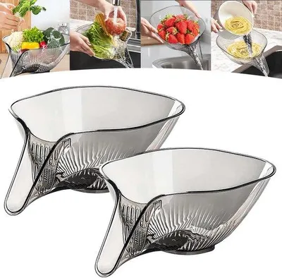 Immagine prodotto di Filtro per lo scarico della cucina, multifunzionale, in plastica, grigio, in 2 pezzi
