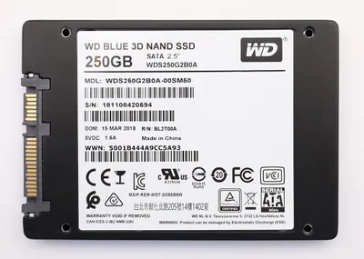 Produktbild von Western Digital WD Blue 3D NAND SATA SSD 250GB interne Festplatte WDS250G2B0A