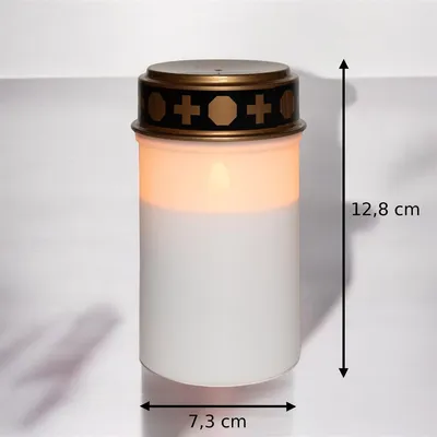 Produktbild von Novaliv Grablicht LED mit Batterie und Timer 6/18 LED Grablicht weiß u. rot Dauerbrenner mit Batterie Flackereffekt Grabkerzen Friedhofskerze Gedenkkerze Grablaterne Ewiges Licht Trauerkerze