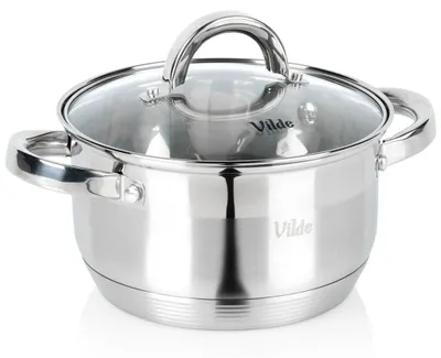 Image de Casserole en acier inoxydable avec couvercle en verre, 18 cm, 2,5 L