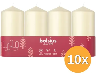 Produktbild von 10 Stück Bolsius Stompkerzen 100/48, Tray 4, Soft Pearl (1 Stück)