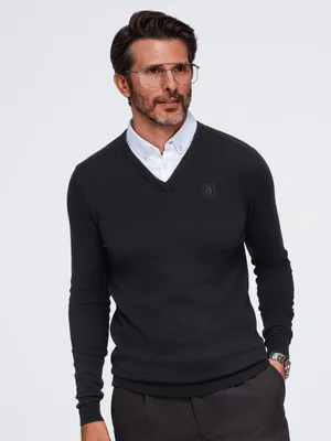 Zdjęcie produktu dla Ombre Clothing Klasyczny sweter męski Kemuel czarny M