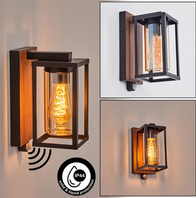 Produktbild von Vibo Außenleuchte mit Bewegungsmelder aus Metall/Glas in Schwarz-Braun