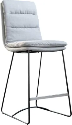 Produktbild von KAWOLA Thekenhocker Vince Thekenstuhl Stoff hellgrau B/H/T: 45x105x58cm