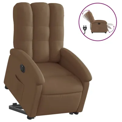 Image de vidaXL Fauteuil relax releveur électrique brun Tissu