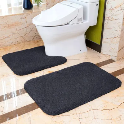 Produktbild von Solidchoice – Set aus 2 rutschfesten Badmatten, 50 x 80 cm und 50 x 60 cm