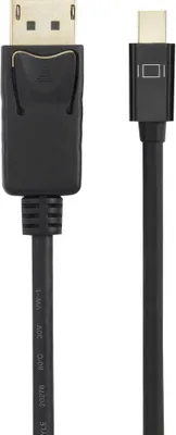 Produktbild von Renkforce Mini-DisplayPort / DisplayPort Adapterkabel Mini DisplayPort Stecker, DisplayPort Stecker 3.00 m Schwarz RF-4