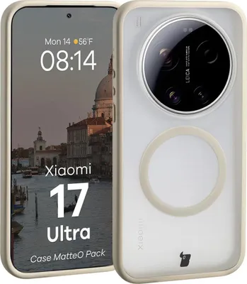 Produktbild von Schutzhülle mit Magnetring + gehärtetem Glas Bizon MatteO Pack für Xiaomi 17 Ultra, Getönt-Beige