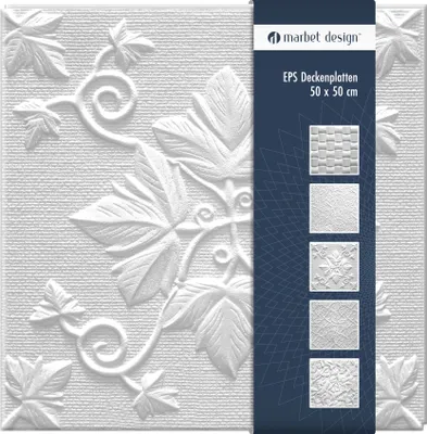 Produktbild von Deckenplatten aus Styropor EPS - Deckenpaneele leicht & robust im modernen Design - (10QM Sparpaket GRONO 50x50cm) Deckenplatte Feuchtraum Decke Nachbildung