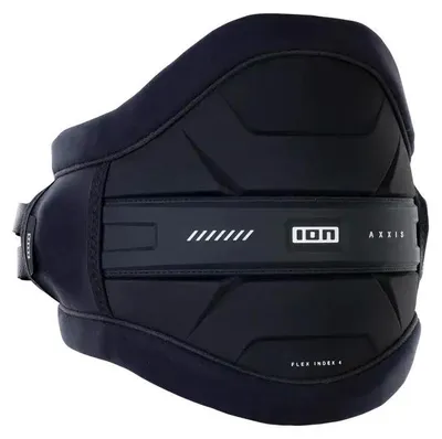 Produktbild von ION Axxis Windsurf-Trapezgurt aus schwarzem Neopren, Größe 48/S
