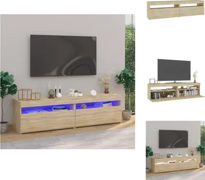 Produktbild von vidaXL TV-Schränke 2 Stk. mit LED-Leuchten Sonoma-Eiche 75x35x40 cm -  TV-Möbel