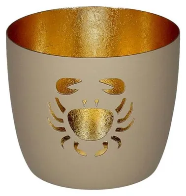 Obrázek produktu pro Dárková společnost Lucerna Madras M, krab, svícen na čajovou svíčku, svícen na svíčku, železo, pískovec / zlato, V 8,5 cm, 1211004029