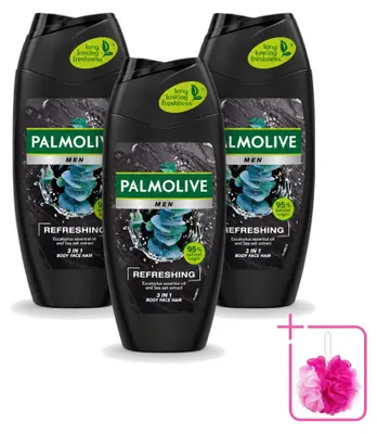 Produktbild von 3 x Palmolive Men 3in1 Douchegel Refreshing - 250 ml - Sparpackung - 3 Stücke
