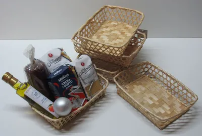 Produktbild von 5er Set kleiner Präsentkorb leer Geschenkekorb Brotkorb