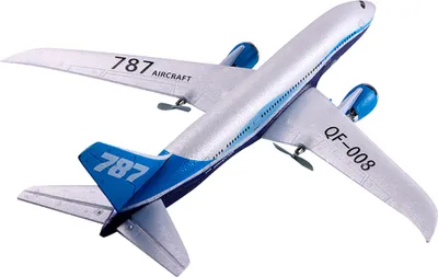 Produktbild von RC Flugzeug, QF008 Boeing 787 2.4G 3CH Ferngesteuertes Flugzeug RTF  Spielzeug für Anfänger Kinder Erwachsene mit 2 Akkus, mit LED
