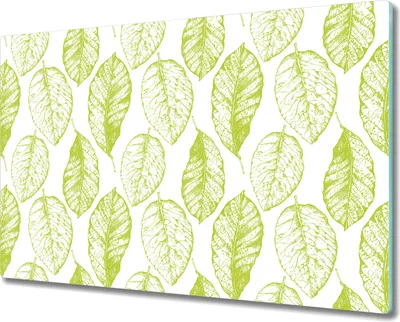 Produktbild von Glas-Herdabdeckplatte Glaskeramikkochfeld-Abdeckung Spritzschutz - 80x52 cm - Blätter Weiß-grün