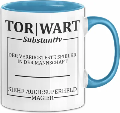 Produktbild von Lustige Torwart Tasse Geschenk Torwartin Geschenk (Blau)