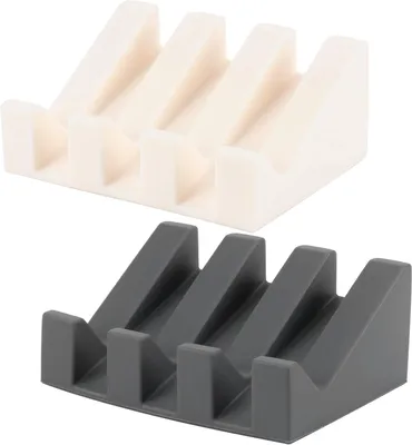 Productafbeelding van Siliconen zeepbakjes met afvoer - Antislip zeephouder voor badkamer en keuken (set van 2)