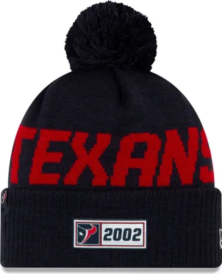 Produktbild von NFL Houston Texans Road Sideline 2019 Bobble Wollmütze cuffed knit NewEra