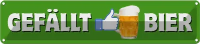 Produktbild von vianmo Blechschild 10x46 cm gefällt Bier Spruch Zitat