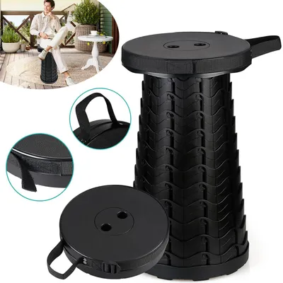 Produktbild von Tragbarer Teleskophocker, Einziehbarer Klapphocker für Camping, Garten, Angeln, Wandern, Reisen, Grillen