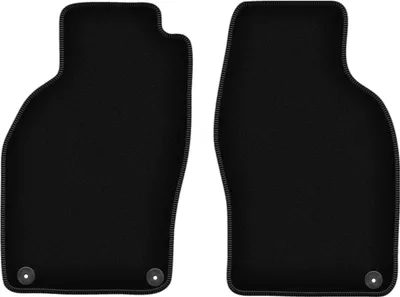 Produktbild von Wielganizator Velours-Autoteppiche vorne – passend für Saab 9-3 I (Cabrio, Bj. 1998-2003) – schwarz, passgenau, mit Befestigungen set 2 Stk.