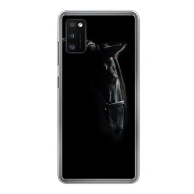 Produktbild von MuchoWow® Handyhülle Schutzhülle Hülle für Samsung Galaxy A41 Pferd - Leicht - Schwarz Silikon Softcase Handy Hülle - Mobiltelefon