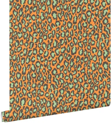 Produktbild von ESTAhome Tapete Leopardenmuster Orange und Grün 50 x 900 cm