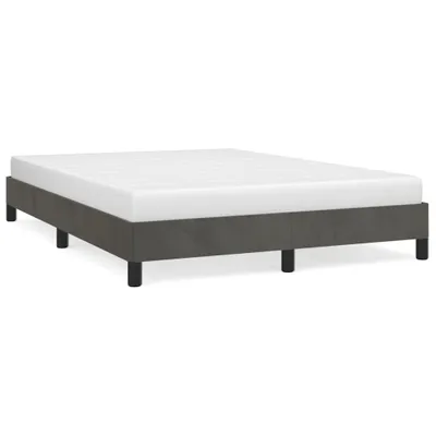 Image de vidaXL Cadre de lit sans matelas gris foncé 140x200 cm velours
