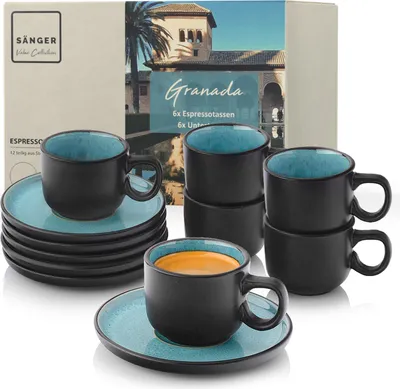 Produktbild von SÄNGER Espressotassen Set Granada - 12 teilig aus Steingut