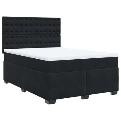 Produktbild von vidaXL Boxspringbett mit Matratze Schwarz 140x190 cm Samt