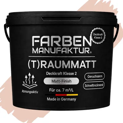 Produktbild von Farben Manufaktur (T)raummatt Innenwandfarbe Belebendes Apricot matt 2 L