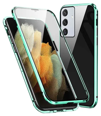 Produktbild von Für Samsung Galaxy S24 FE Handy Tasche 360 Magnet Glas Bumper Metall Hülle Etuis Case Cover