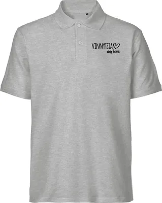 Produktbild von Huuraa Herren Polo Shirt Vinnytsia my love 3XL Sport Grey Bio Baumwolle Fairtrade Poloshirt Geschenkidee