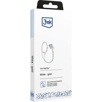 Produktbild von 3mk EasyClip Handykette für Smartphone, Samsung, iPhone Case zum umhängen Schutzhülle Kordel Handy Hülle, HalsbandAccessories White (gold)