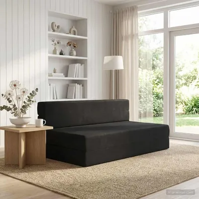 Obrázok produktu pre vidaXL Rozkladacia pohovka, čierna, 152 x 86,5 x 60 cm, látka