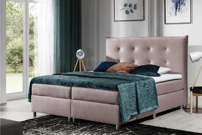Obrázok produktu pre Čalúnená posteľ 160x200 PILAR - ružová + topper ZDARMA