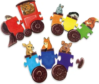 Produktbild von Ulanik Montessori-Puzzle „Regenbogenautos“