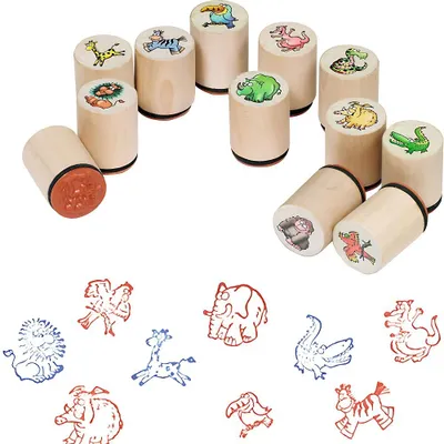 Produktbild von goki Stempel Wilde Tiere Holz