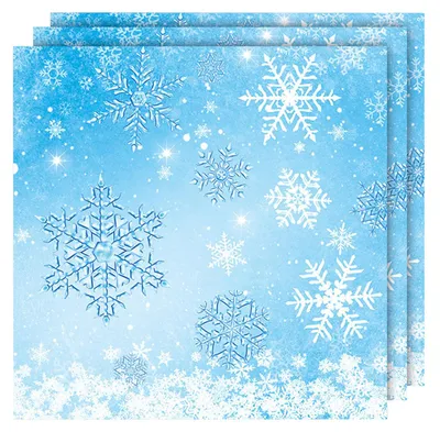 20 Schneeflocken-Servietten aus Papier, 33x33 cm