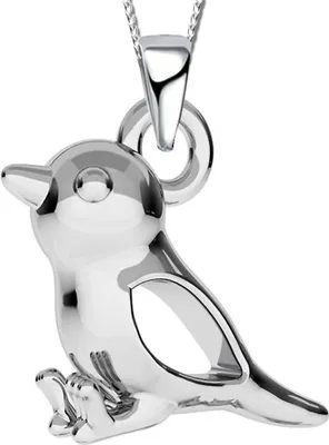 Produktbild von Damen Mädchen Halskette mit Anhänger echt 925 Sterling Silber Vogel K517+42cm+Org