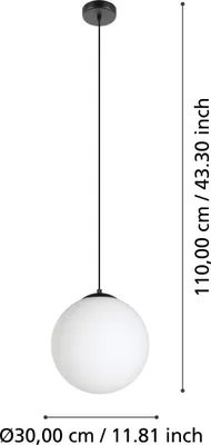 Image de Plafonnier RONDO 3, 40 W, E27, noir