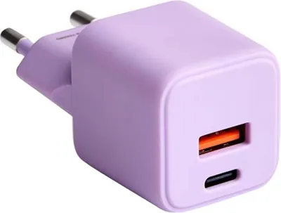 Immagine prodotto di Forever COLORUM, caricabatterie per telefoni cellulari per tutti gli iPhone, Xiaomi, Huawei, Motorola e Samsung, caricatore rapido + USB-A + USB-C PD 30W CLS30-AC-10 Viola