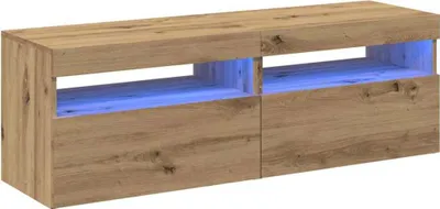 Obrázok produktu pre vidaXL TV skrinky s LED osvetlením 2 ks. Materiál na báze dubového dreva