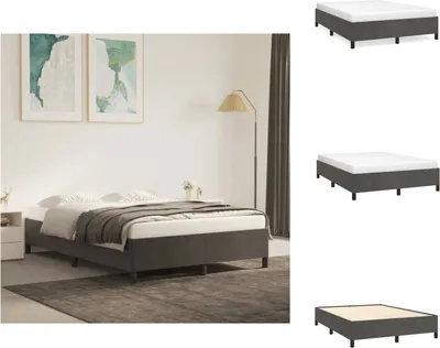 Immagine prodotto di vidaXL Struttura letto grigio scuro 140x200 cm in velluto - Letti e strutture letto