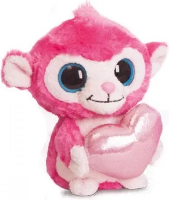 Produktbild von Plüsch Affe rosa mit Herz 13 cm