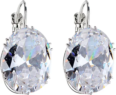 Produktbild von Damen-Ohrringe, modisch, Zirkonia, baumelnd, Huggie-Ohrringe, Piercing, Party, Schmuck, Geschenk-Weiß