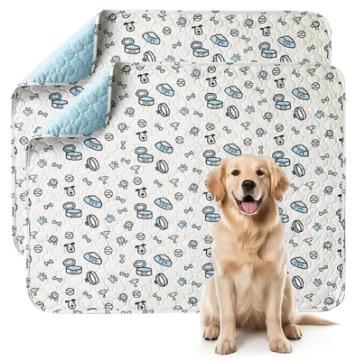 Imagen del producto de Almohadillas absorbentes lavables para perros, juego de 2, almohadillas para cachorros de 41 x 41 pulgadas