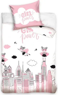Produktbild von Girl Power Bettbezug Skyline 140 x 200 cm - 70 x 80 cm - Baumwolle