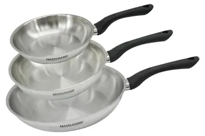 Image de Set 3 poêles 20 24 et 28 cm en inox Fackelmann Geneva